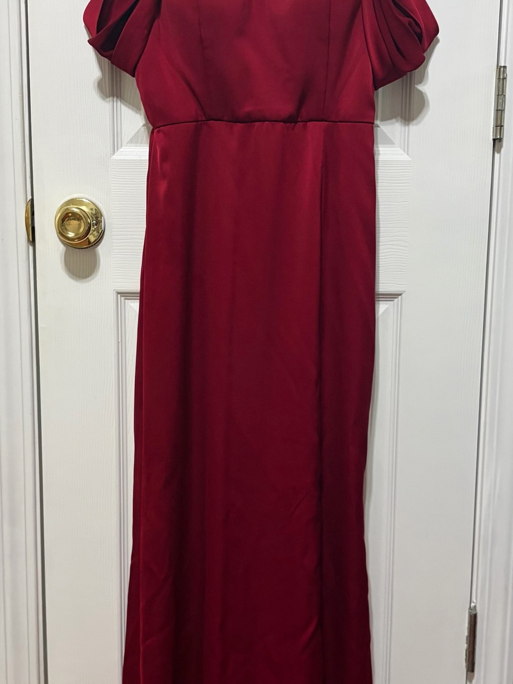 Charlotte Chiffon Spaghetti Strap Dress with Swag Armlets and Front Slit